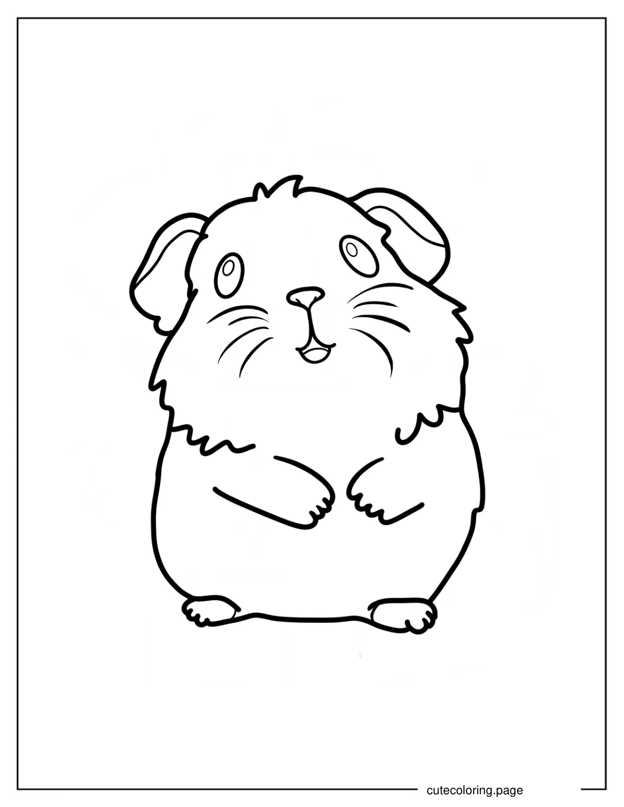 Easy Smiling Guinea Pig Outline For Kids coloring page