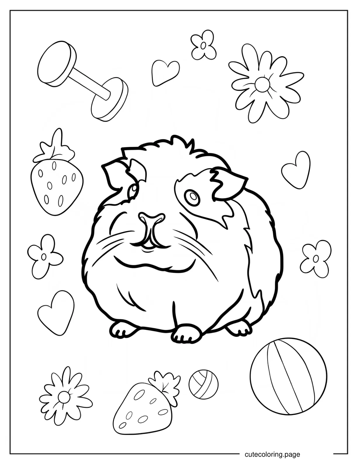 Realistic Guinea Pig Coloring Page coloring page