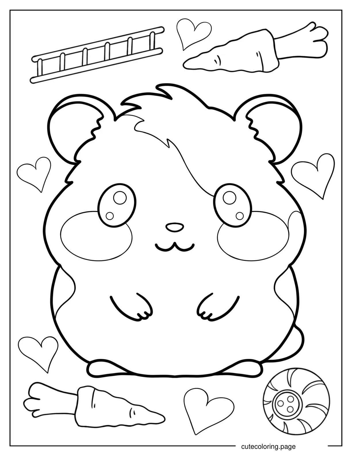 Cute Smiling Hamster coloring page