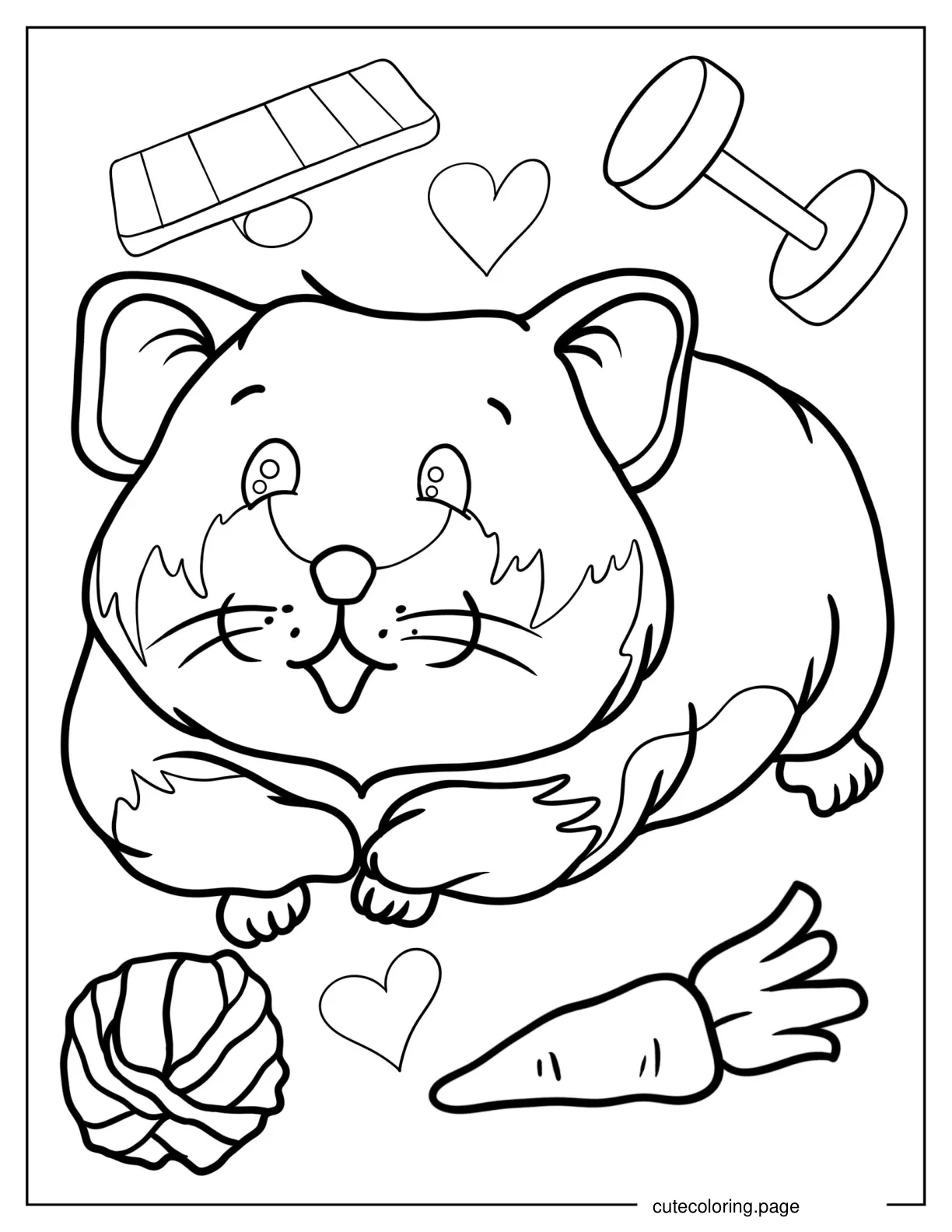 Fat Hamster Coloring Page coloring page