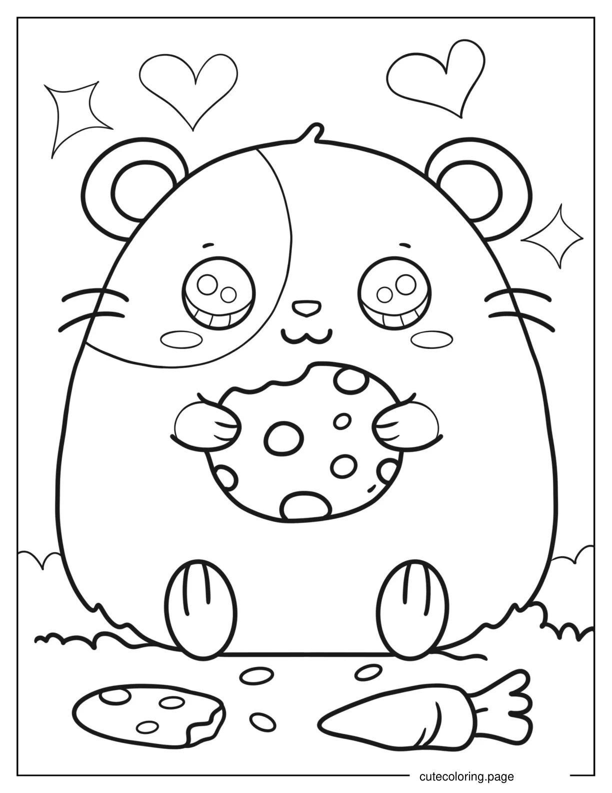 Hamster Eating A Cookie Coloring In coloring page