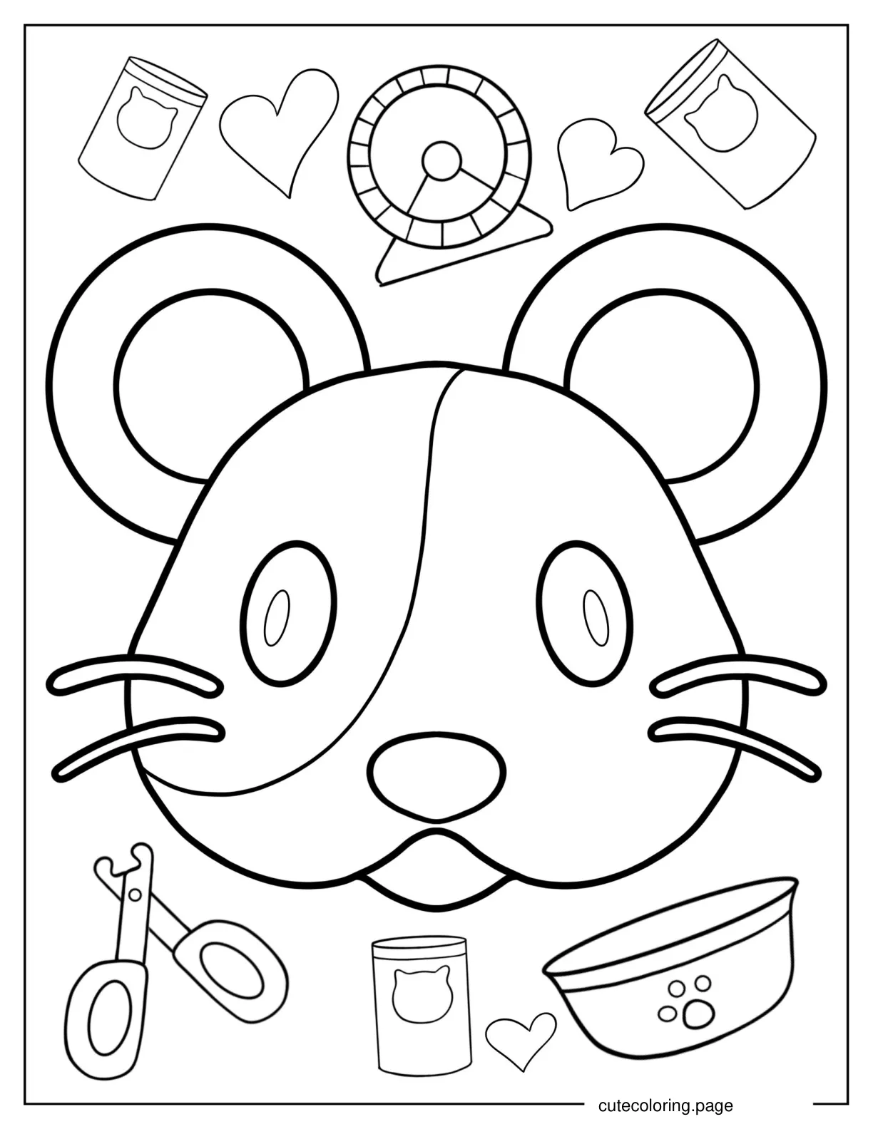 Hamster Face Coloring Sheet coloring page