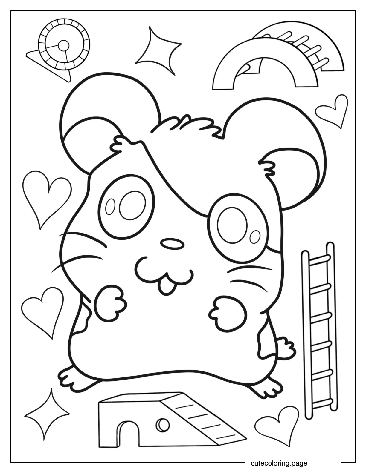 Hamtaro Hamster Coloring Sheet coloring page