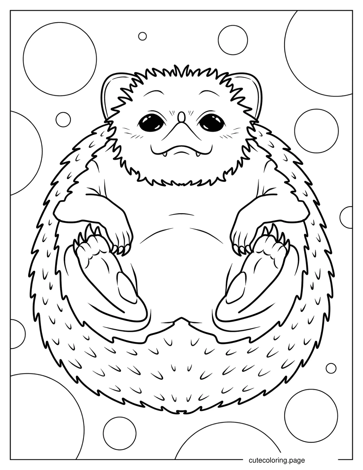 Hedgehog Laying On Its Back coloring page