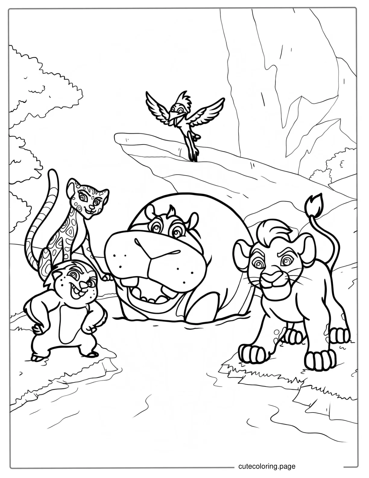 Lion Guard Hippo Coloring Page For Kids coloring page