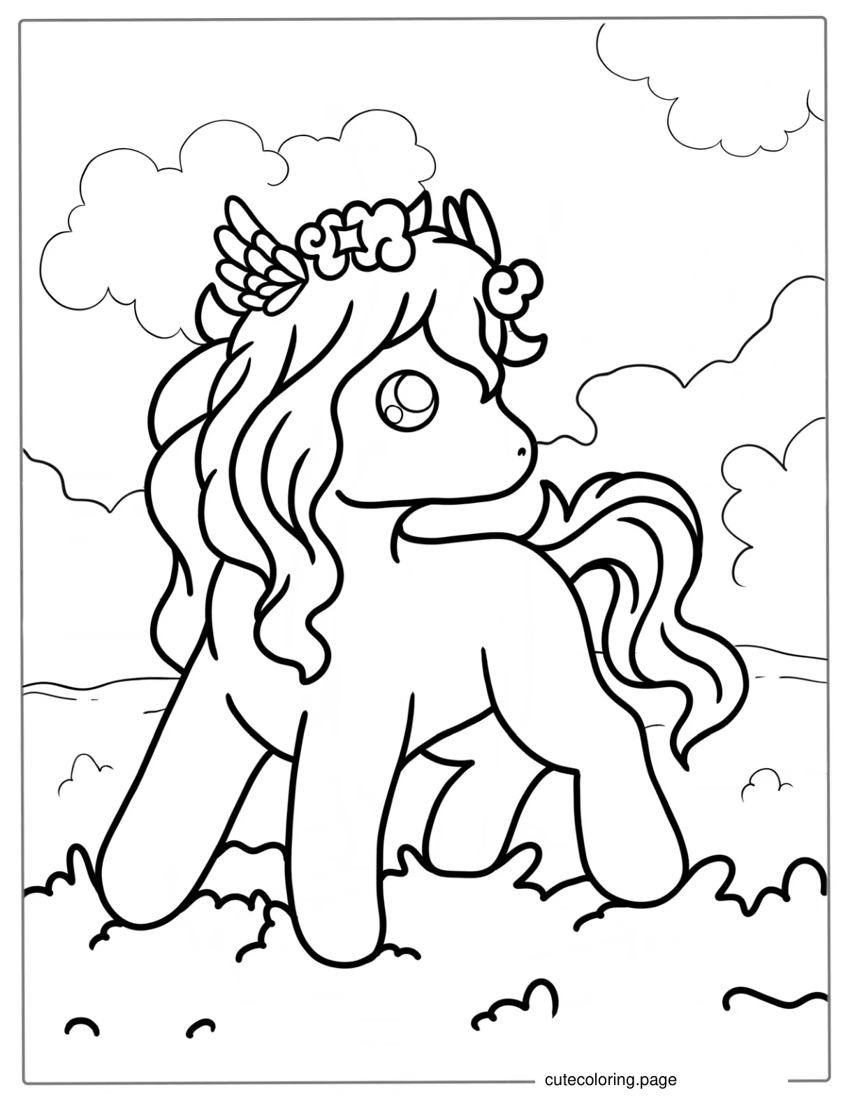 Baby Horse Coloring For Preschoolers coloring page