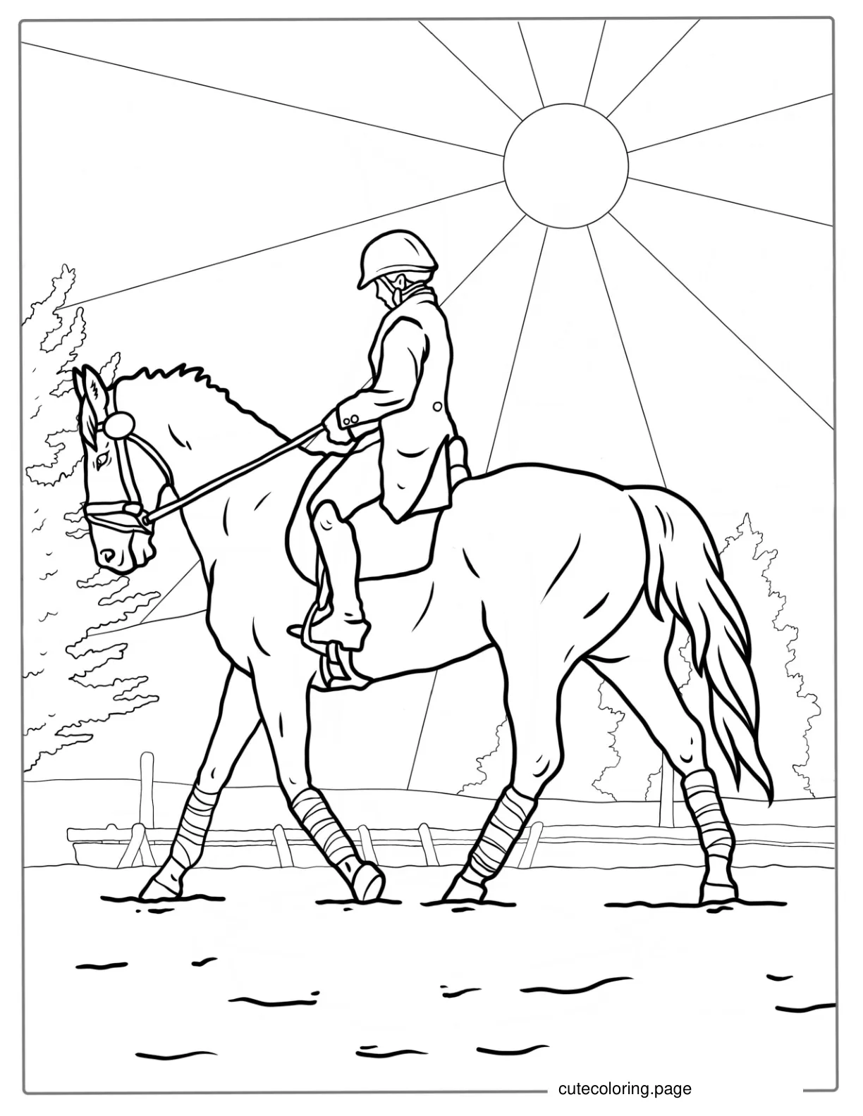 Dressage Horse Coloring Page coloring page