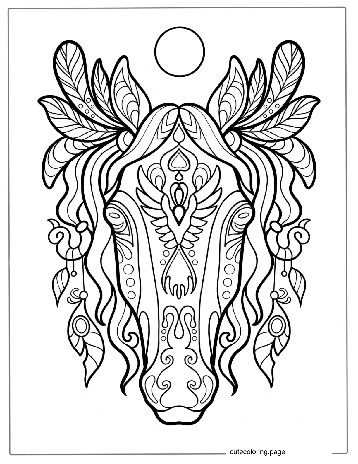 Horse Mandala Coloring For Adults coloring page