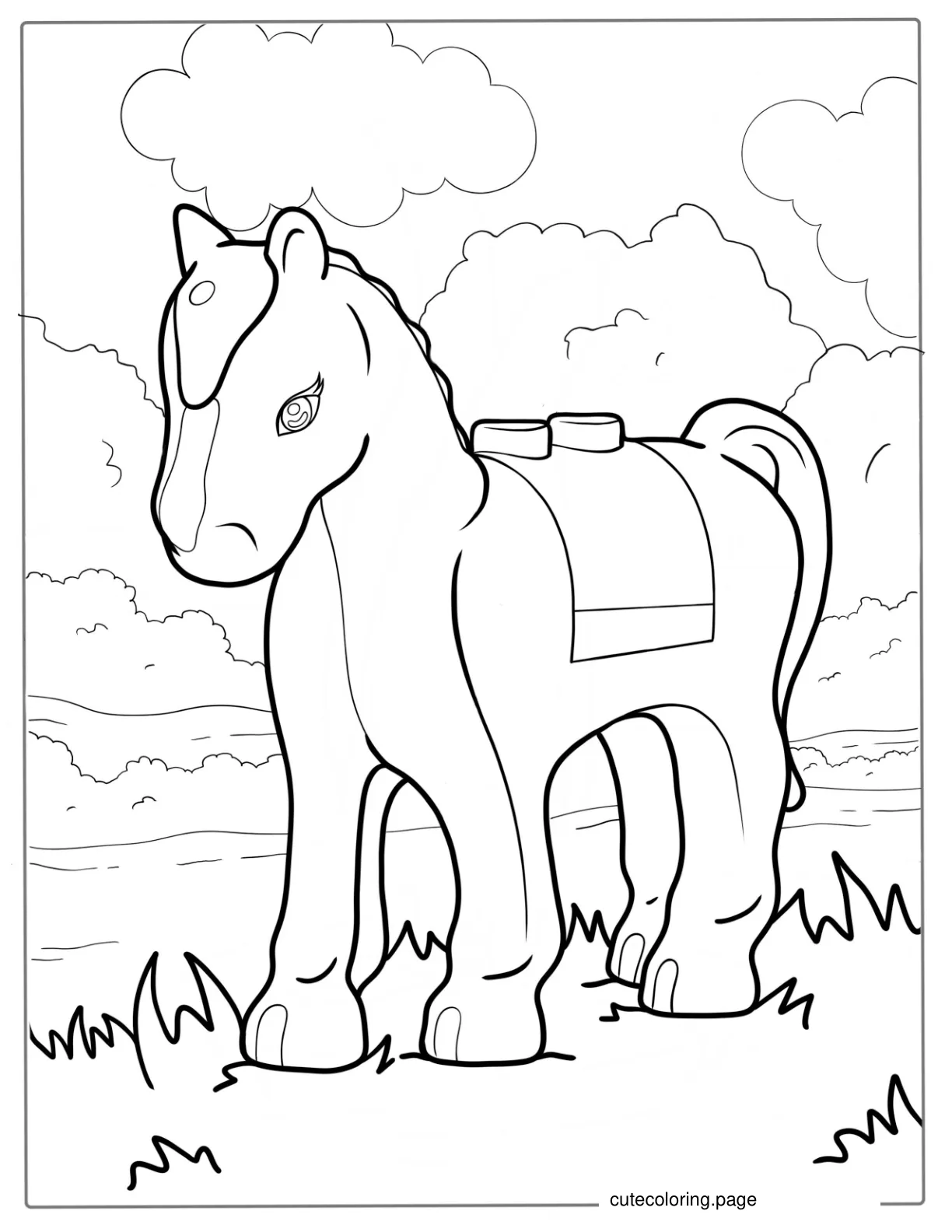 Lego Horse Coloring For Kids coloring page