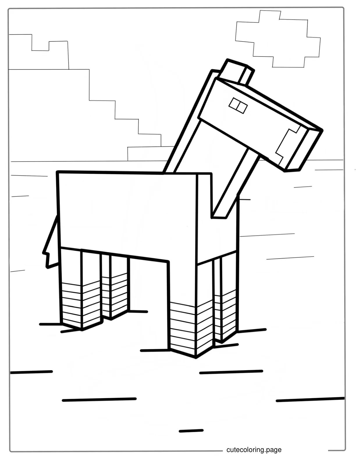 Minecraft Horse Coloring Page coloring page