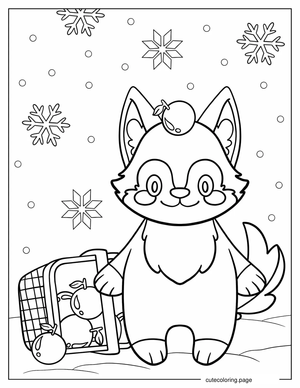 Cute Husky Dog To Color For Kids coloring page