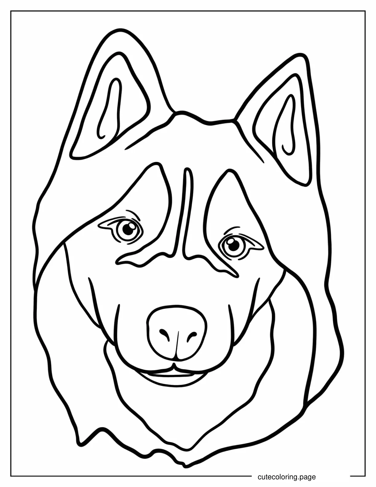 Husky Face Coloring Sheet coloring page