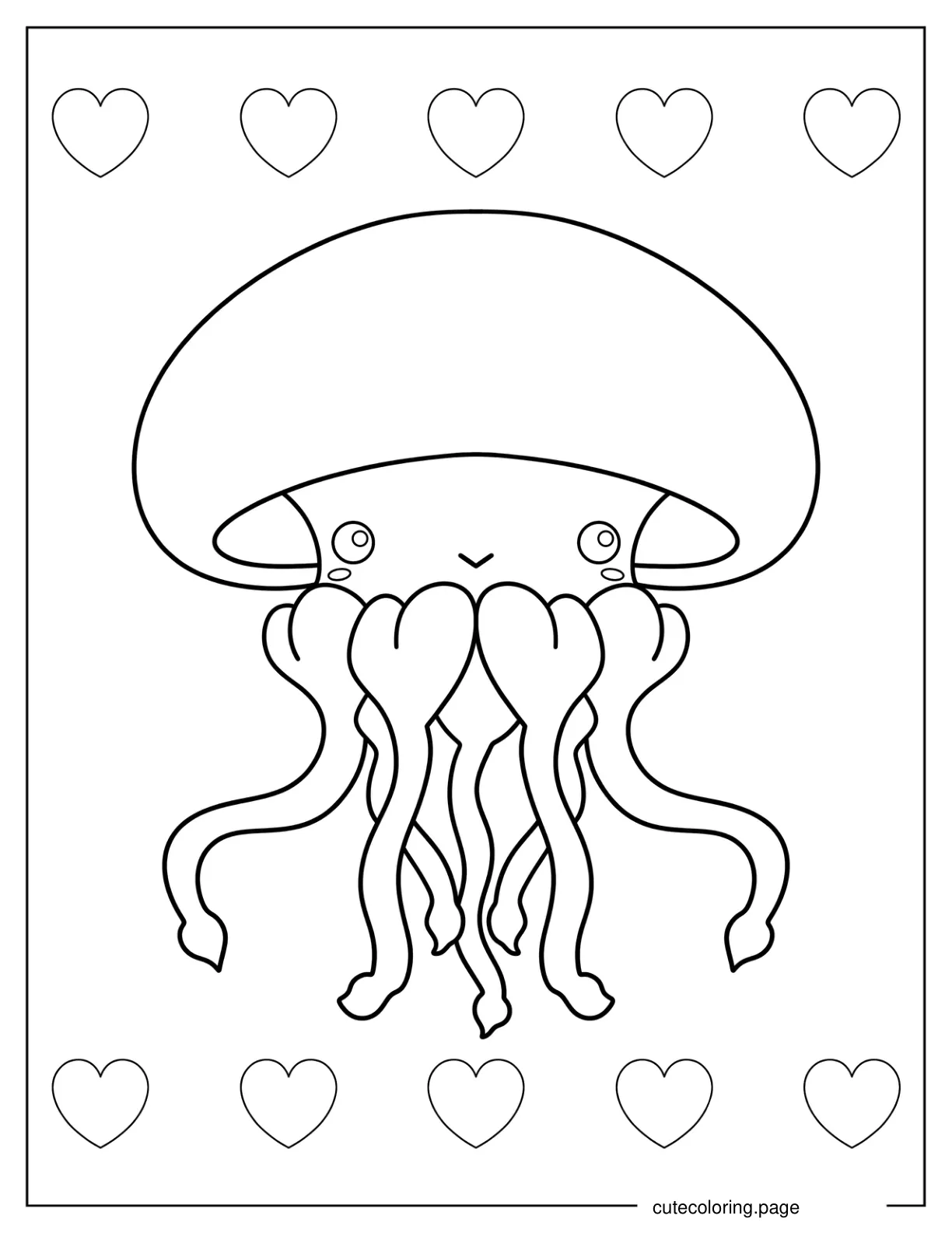 Cartoon Mushroom Cap Jellyfish coloring page