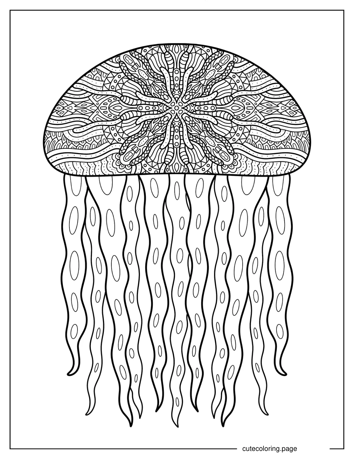 Intricate Jellyfish Mandala coloring page