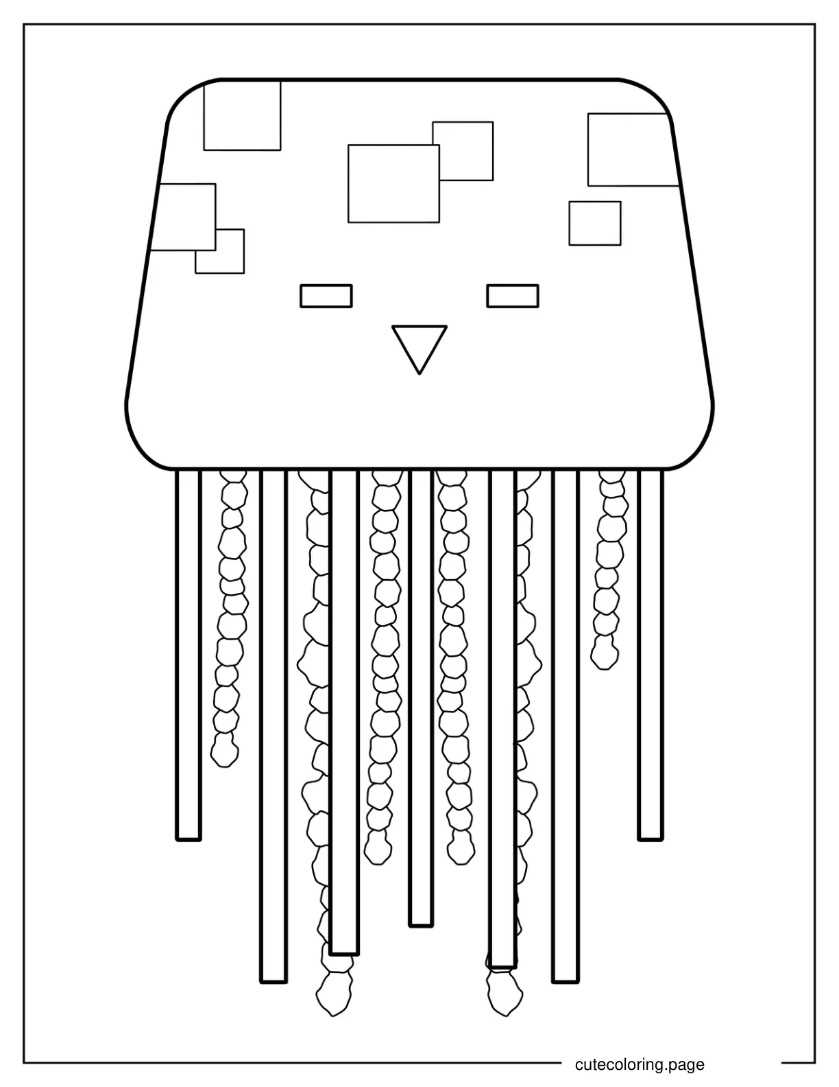 Minecraft Jellyfish Coloring Sheet coloring page