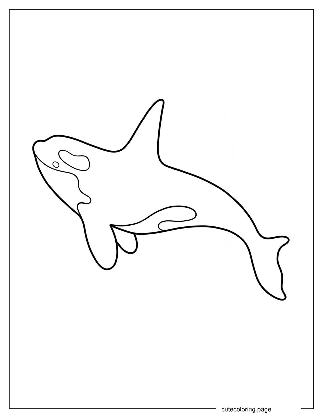 Easy Orca Outline Coloring Page For Kids coloring page