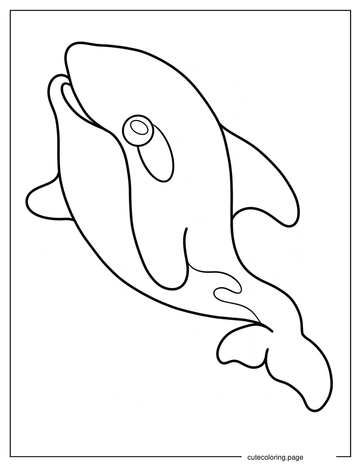 Kawaii Orca Coloring Page For Preschoolers coloring page