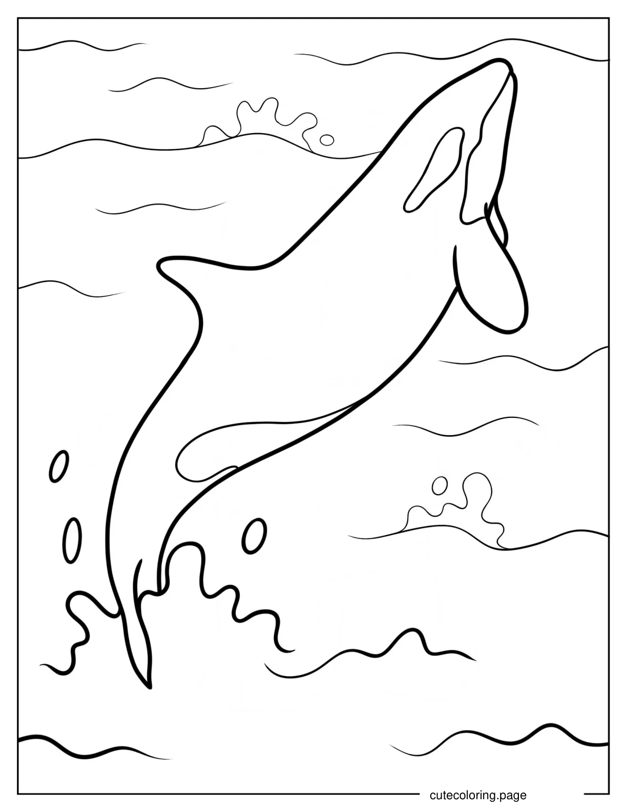 Killer Whale Leaping Out Of Water coloring page