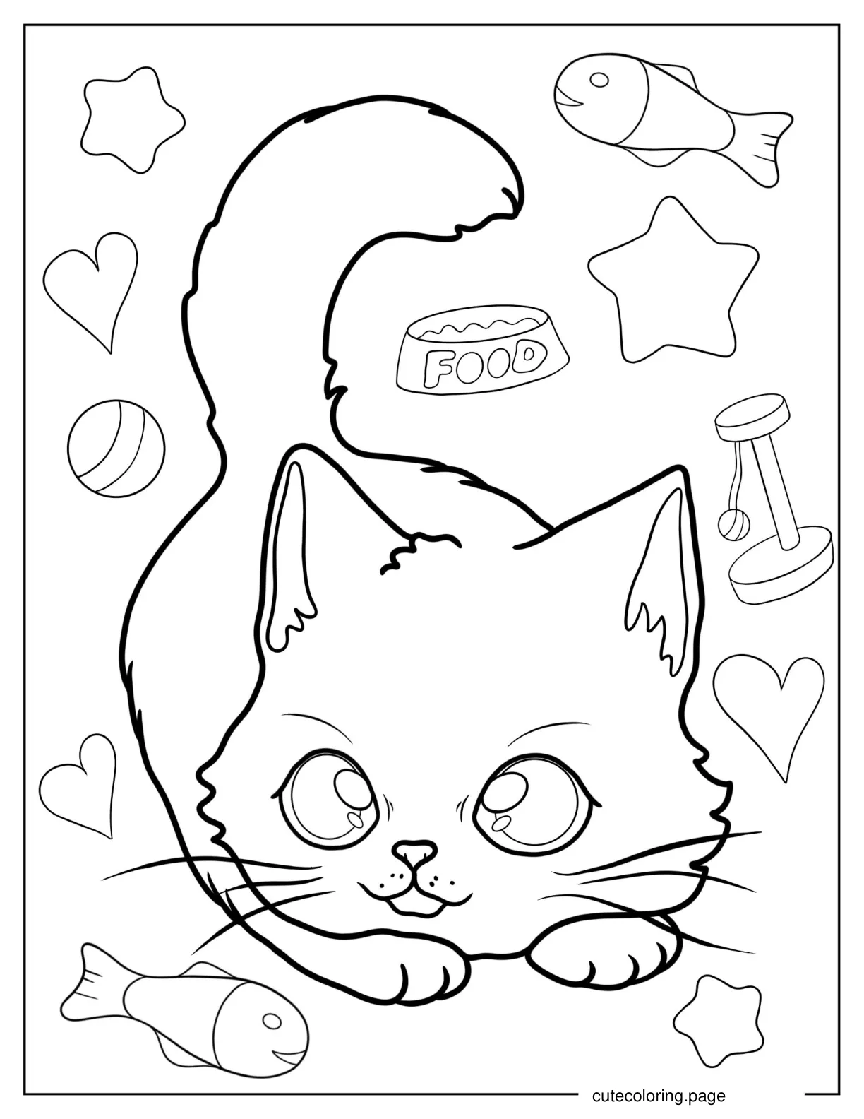 Kitten In Play Bow Pose Coloring Page coloring page