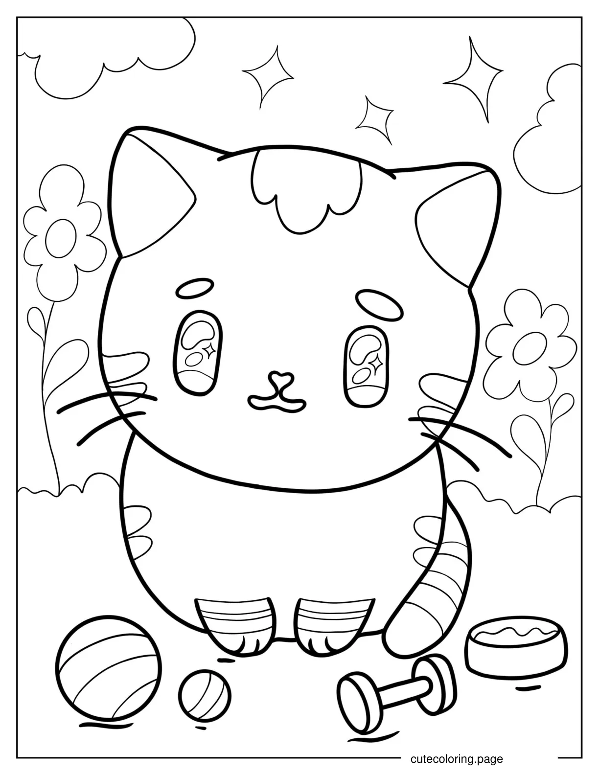 Kitten With Sparkling Eyes Coloring In For Preschoolers coloring page