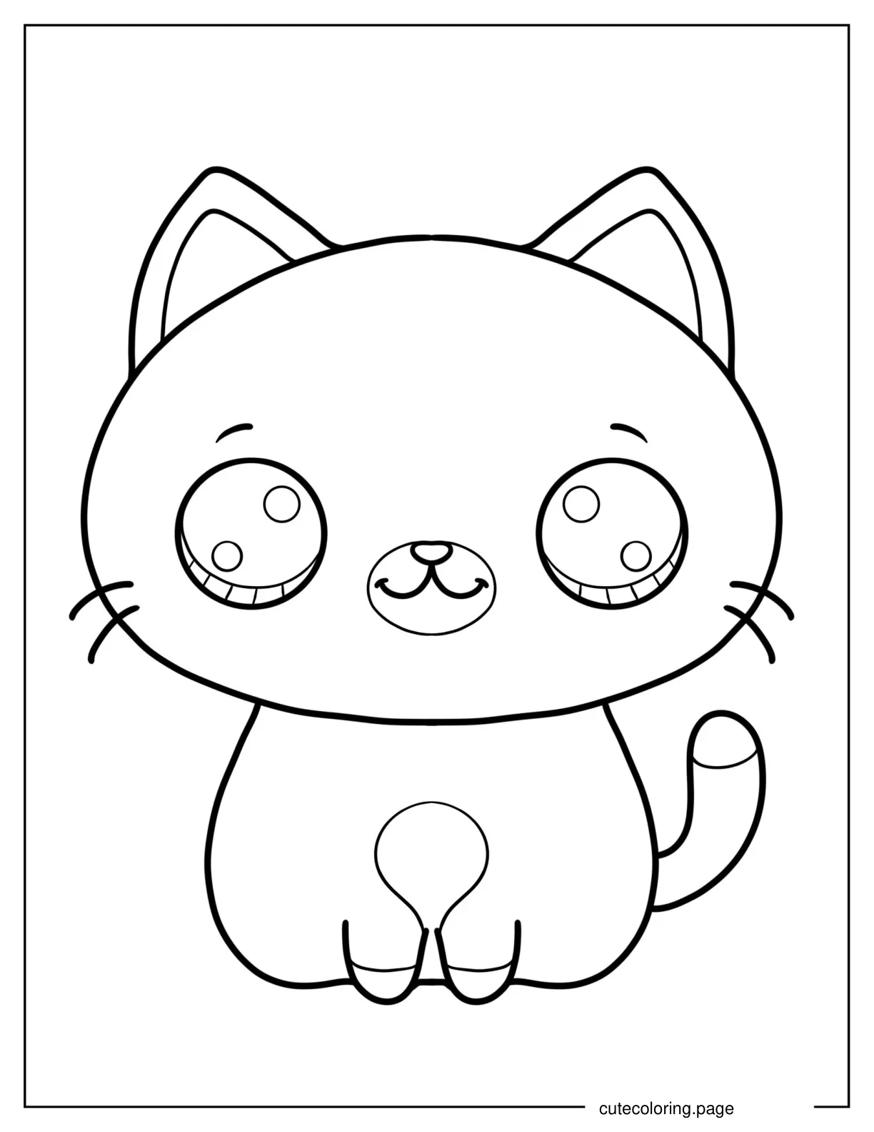 Simple Kitten Coloring Sheet For Kids coloring page