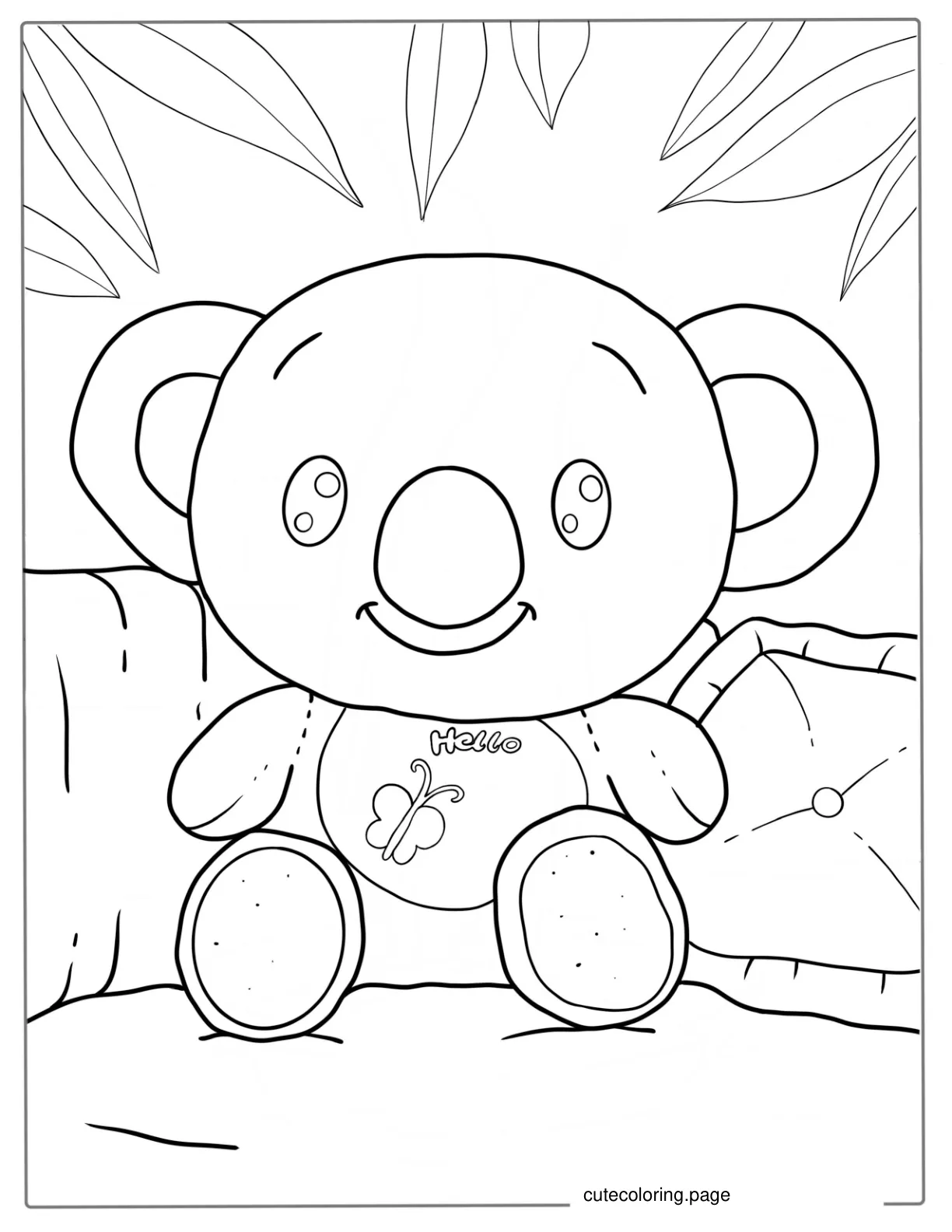 Adorable Koala Bear To Color For Toddlers coloring page