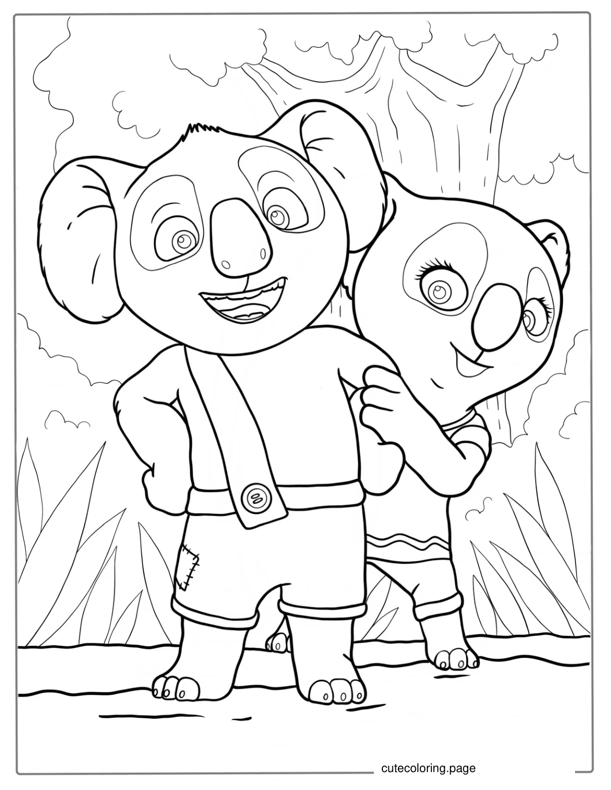 Blinky Bill Koala And Friend To Color coloring page