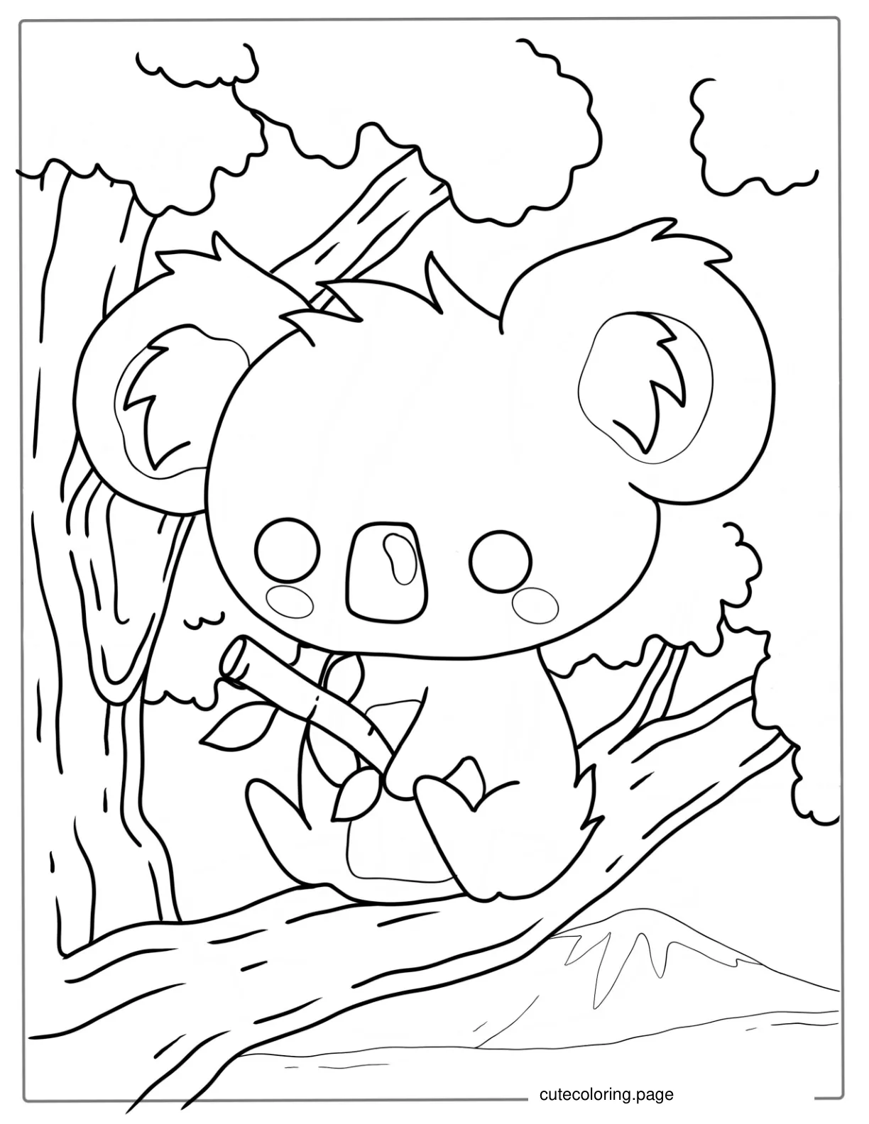 Cute Koala Coloring Page For Kids coloring page