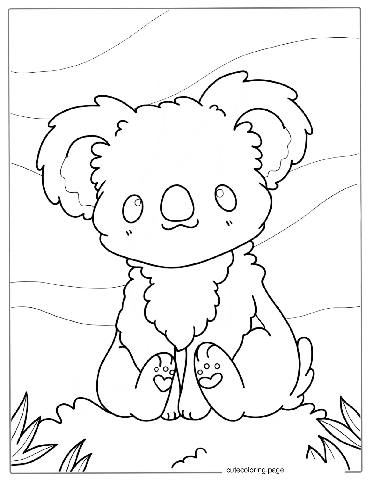 Cute Koala Teddy Coloring Page For Preschoolers coloring page