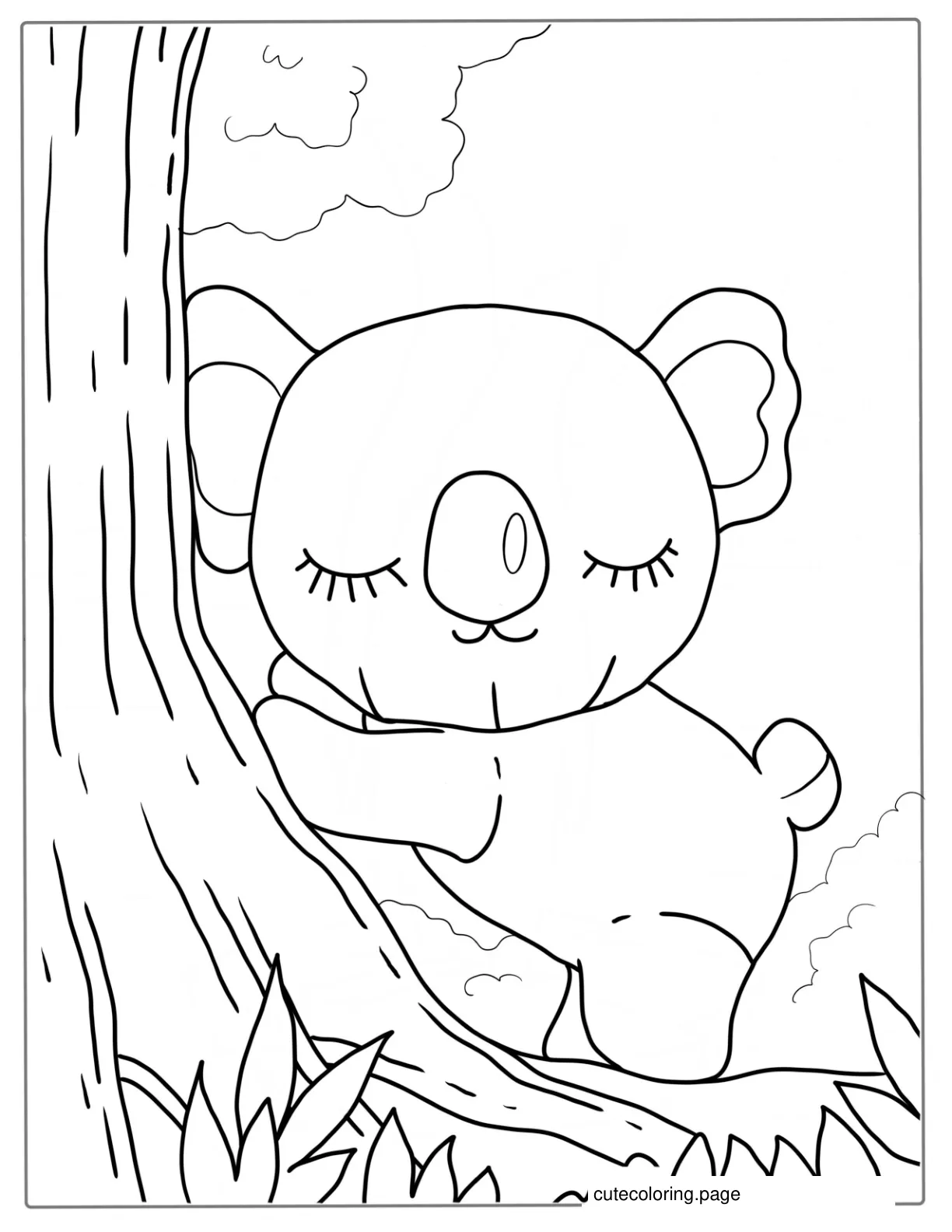 Easy Koala Coloring Page For Kids coloring page