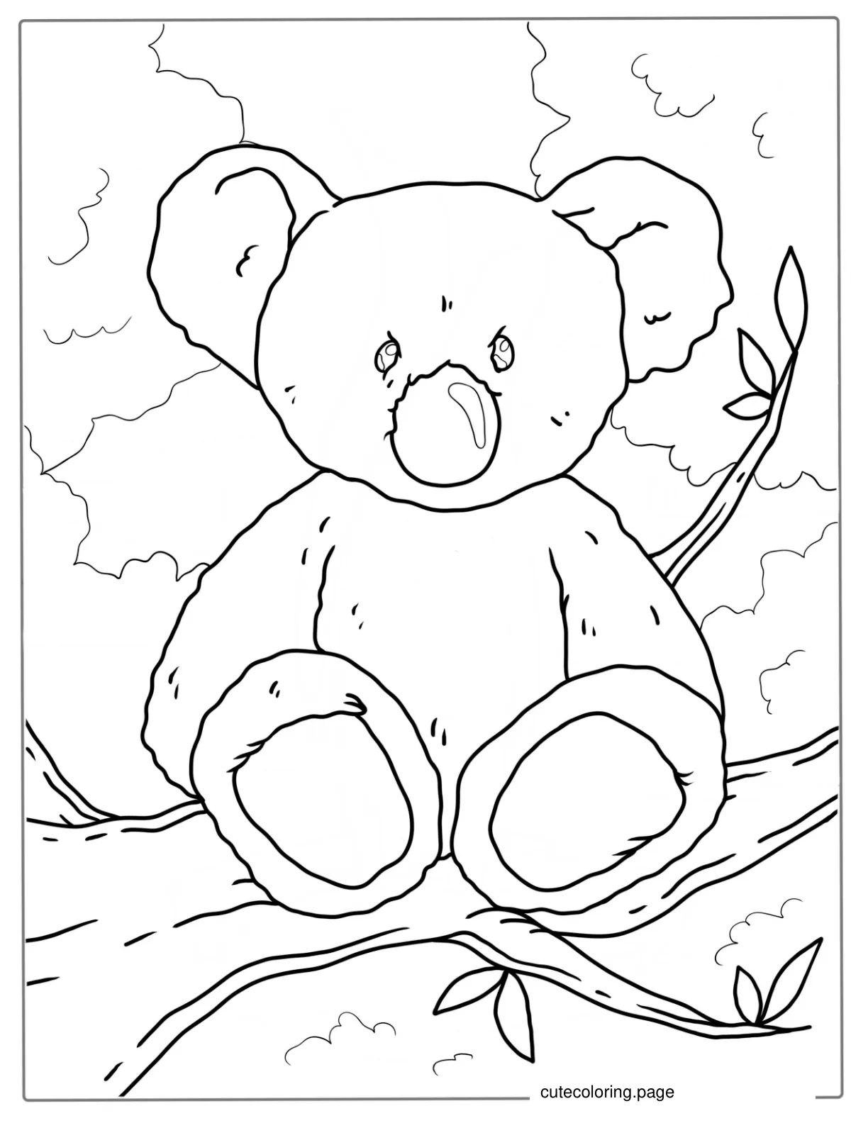 Koala Bear Teddy Coloring Picture For Kids coloring page