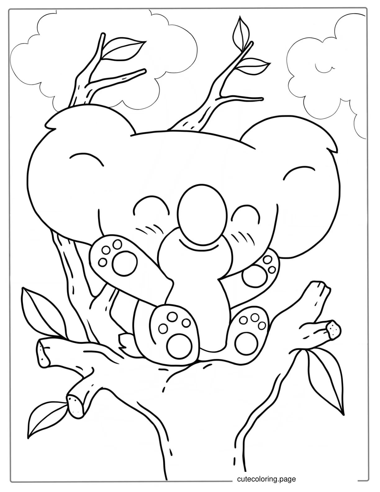 Simple Koala Coloring Page For Kids 1 coloring page