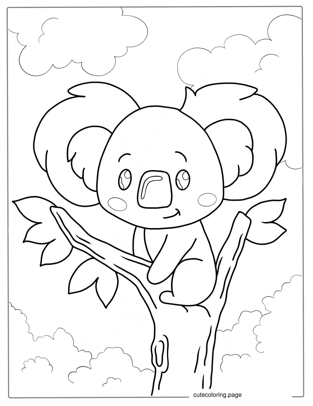 Simple Outline Of Koala For Preschoolers coloring page