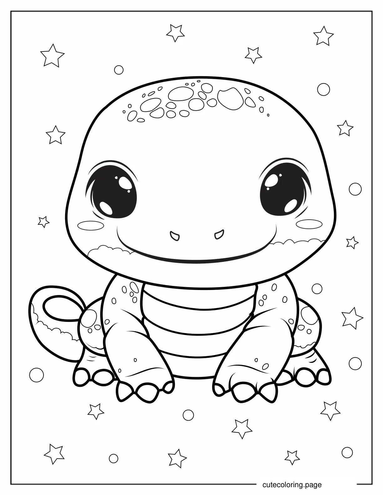 Cute Komodo Dragon Coloring Page For Preschoolers coloring page