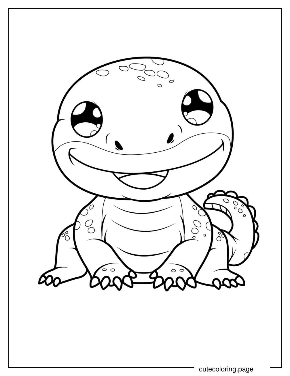 Kawaii Komodo Dragon Coloring Sheet For Kids coloring page