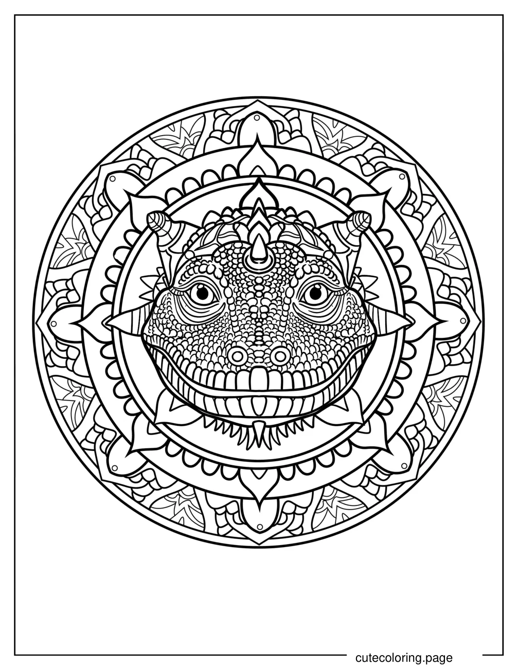 Komodo Dragon Mandala coloring page