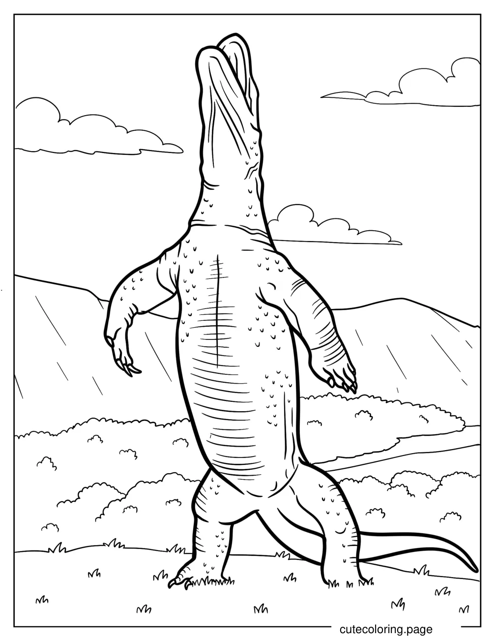 Komodo Dragon Standing Coloring Sheet coloring page