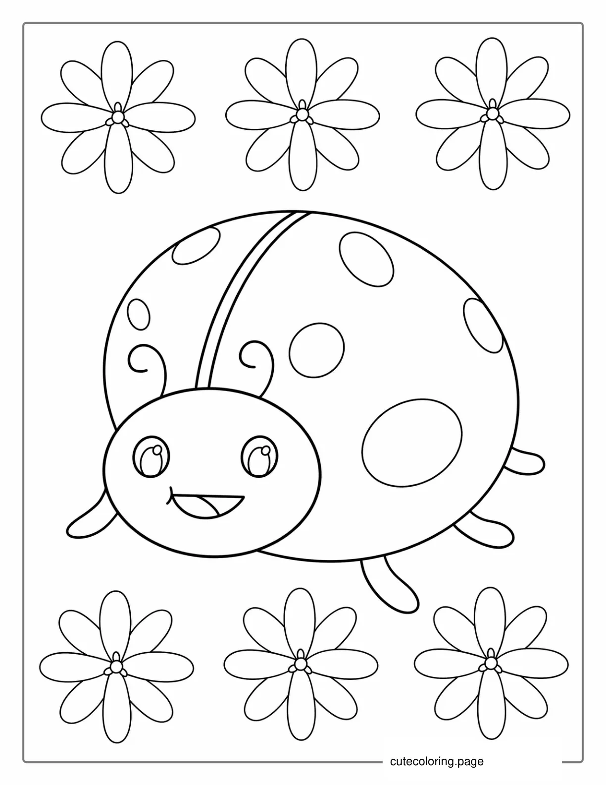 Coloring Page Of a Easy Ladybug For Kids coloring page