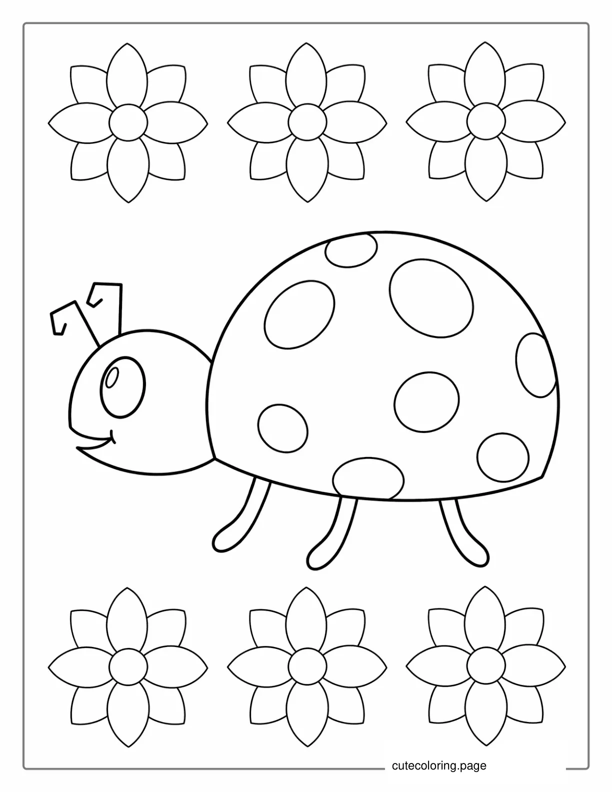 Easy Ladybug Coloring Page For Preschoolers coloring page