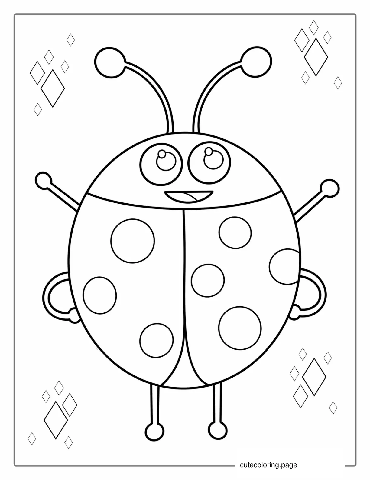 Easy Outline Of Ladybug To Color coloring page