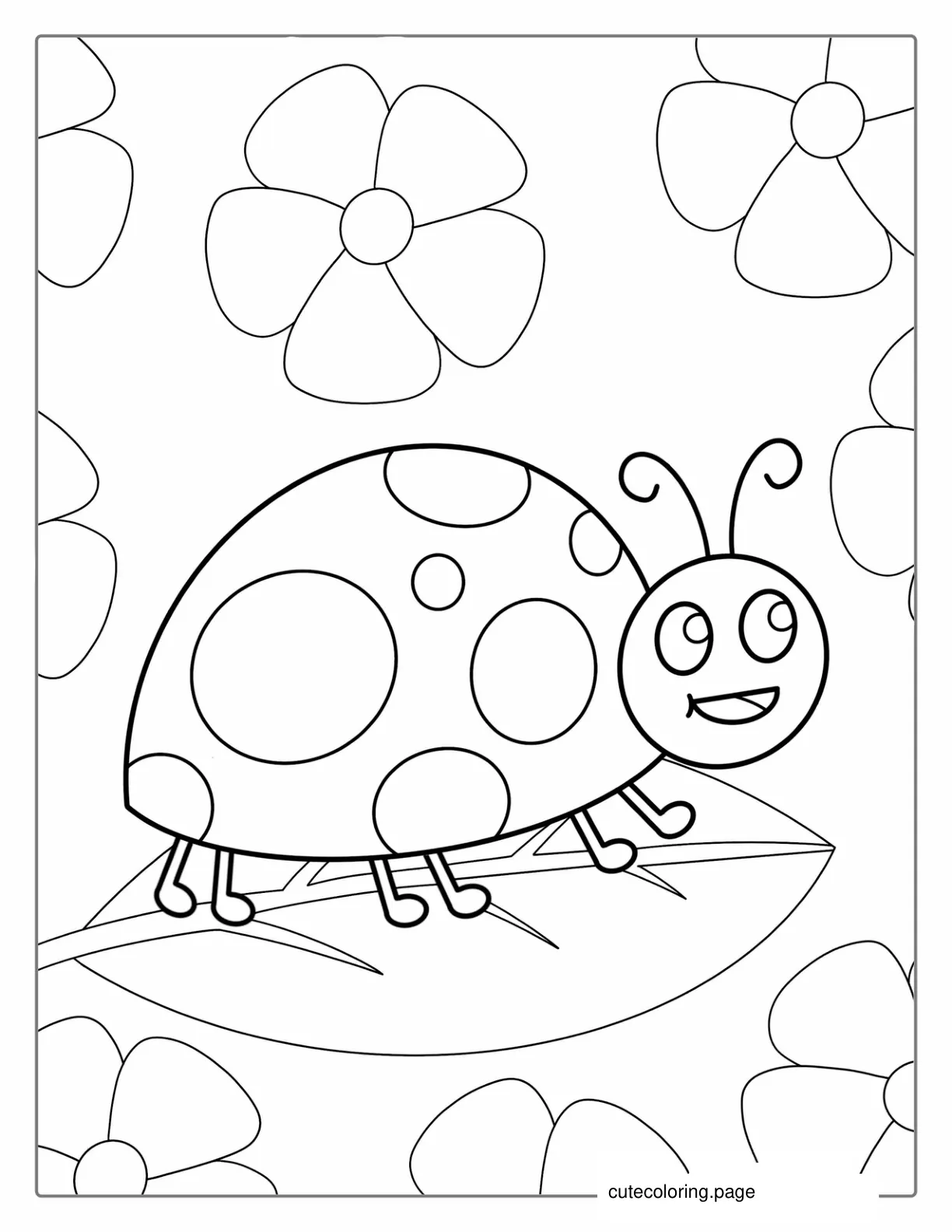 Ladybug With Big Dots To Color coloring page