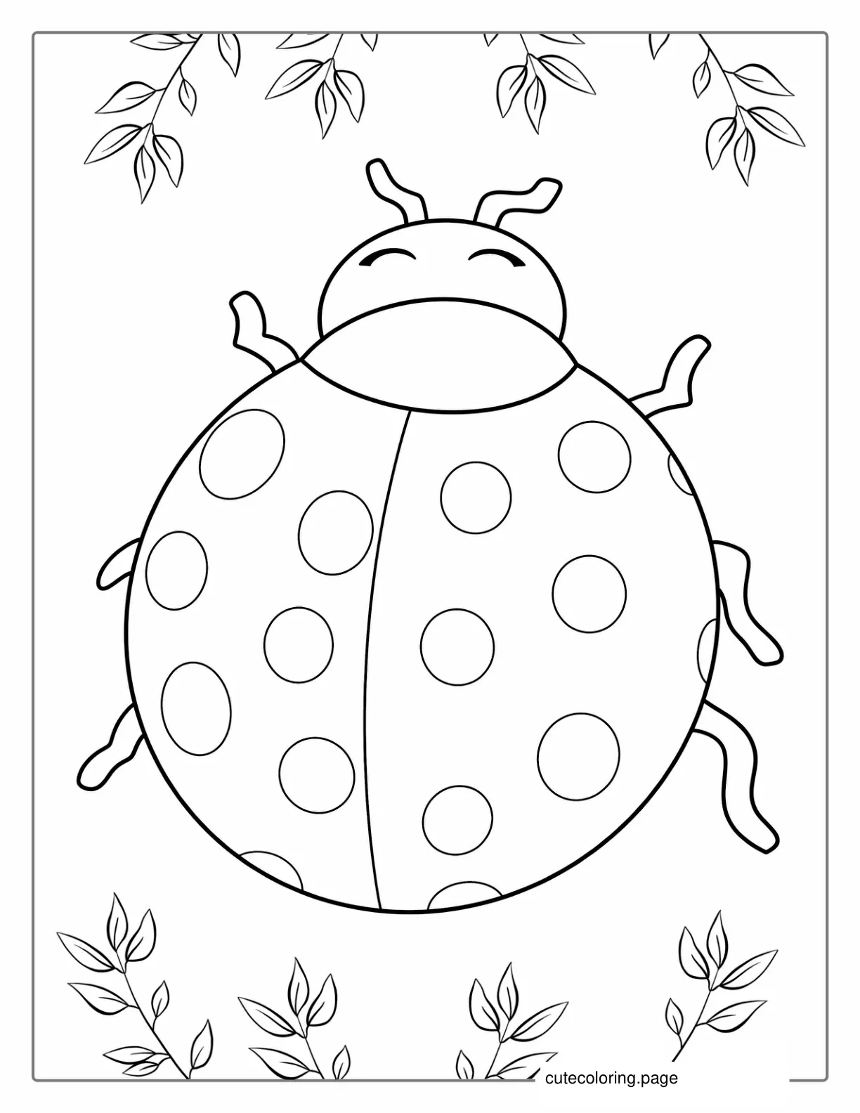 Large Ladybug With Dots To Color coloring page