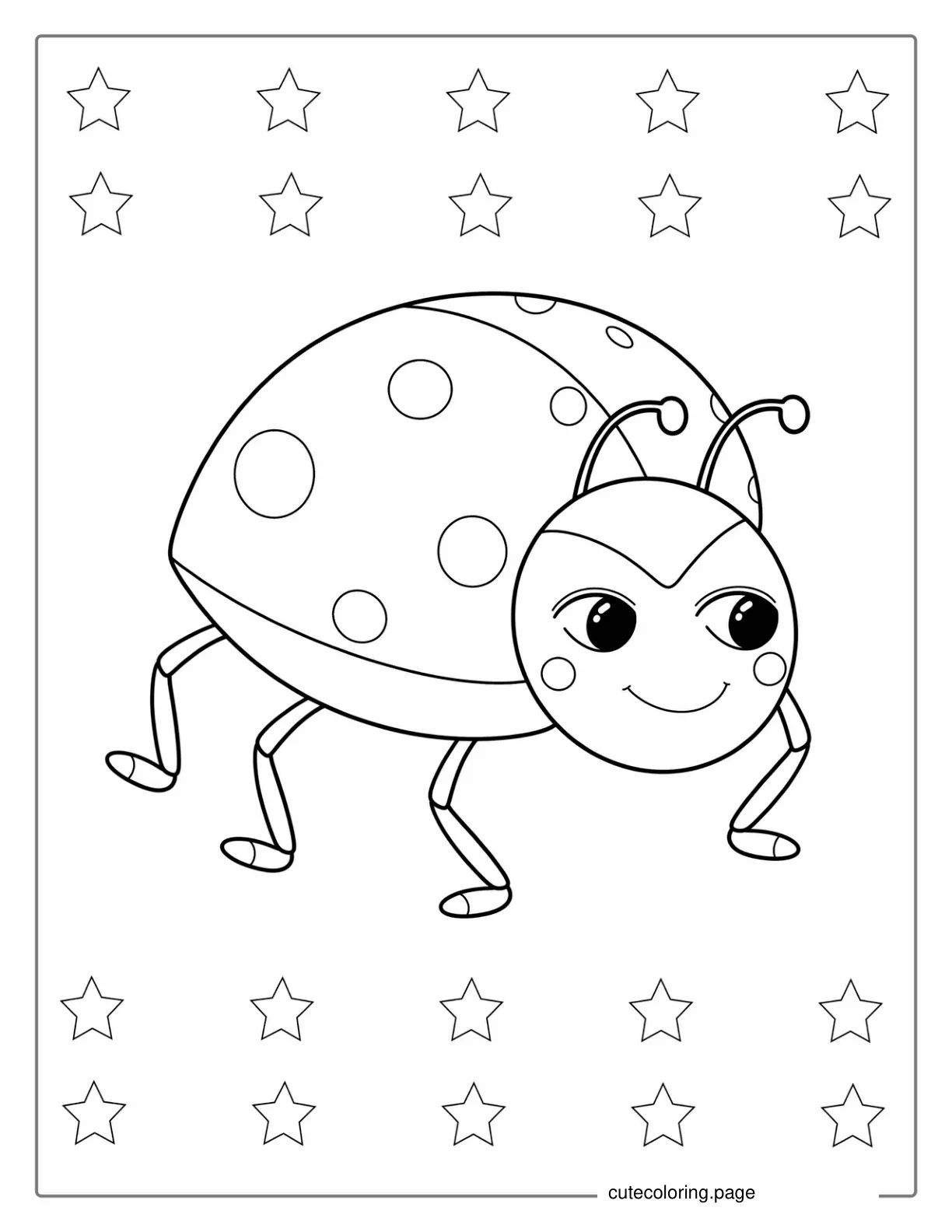 Simple Outline Of a Ladybug To Color For Preschoolers coloring page