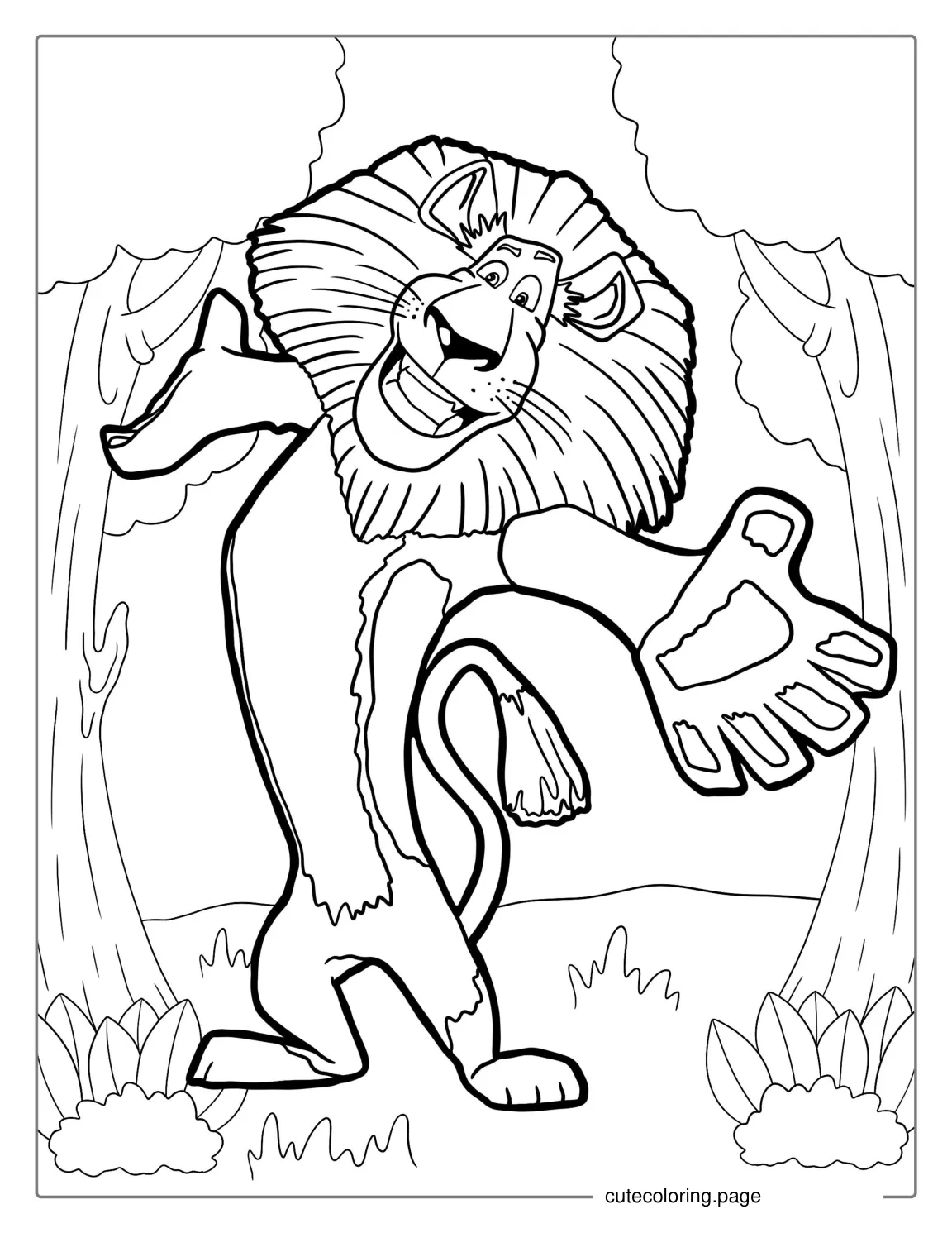 Alex The Lion From Madagascar coloring page