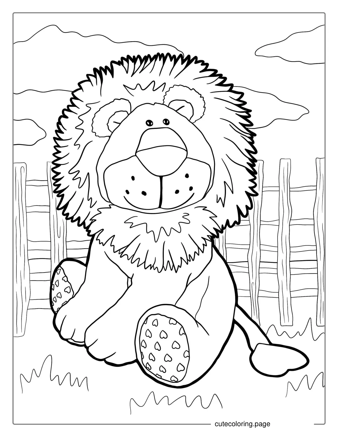 Cute Lion Coloring Page For Preschoolers coloring page