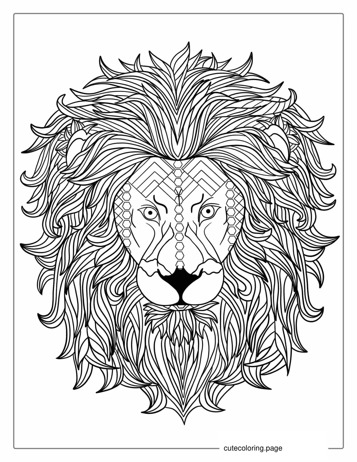 Detailed Lion_s Mane coloring page