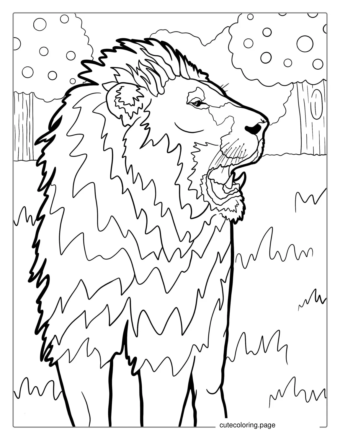 Lion Roaring Coloring Page coloring page