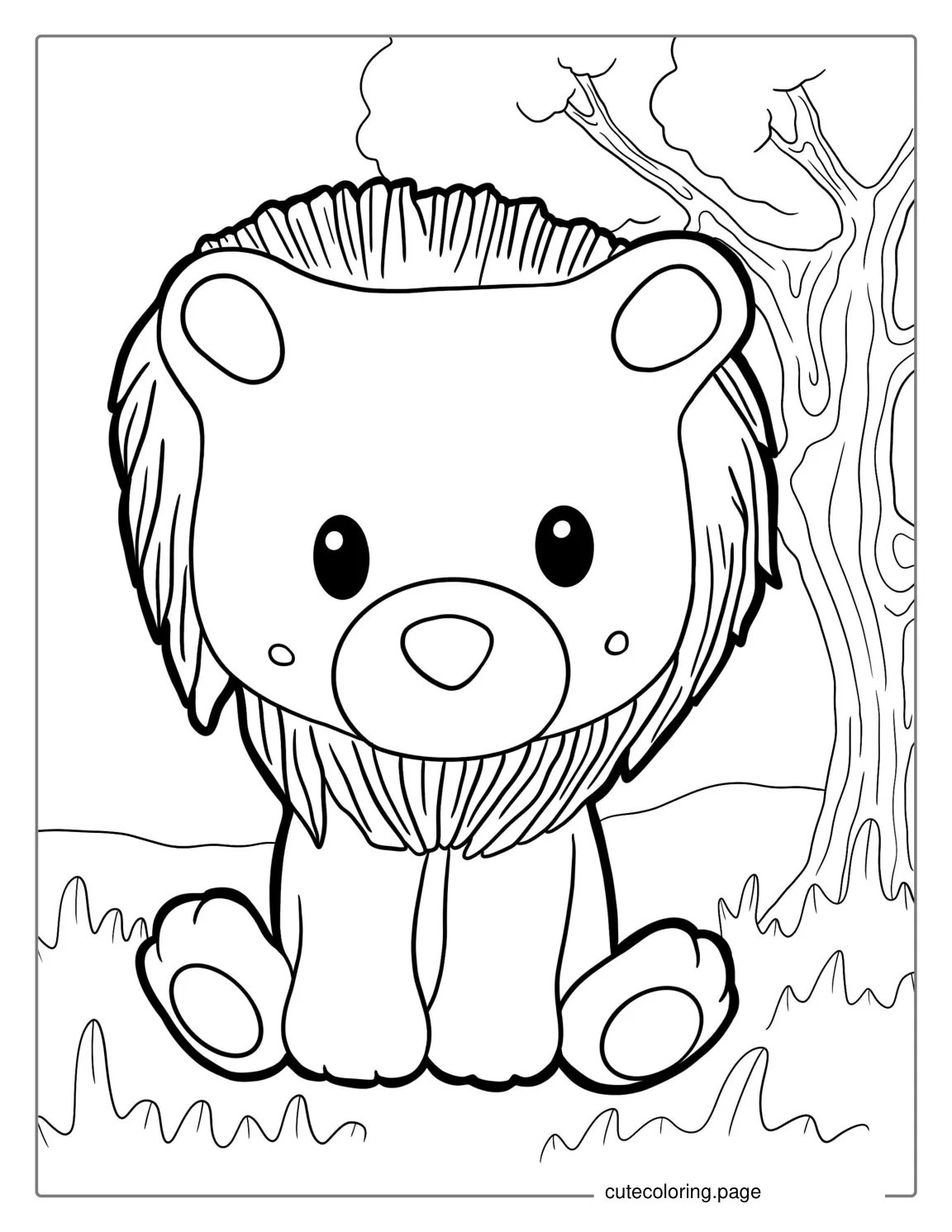 Simple Outline Of Lion To Color coloring page