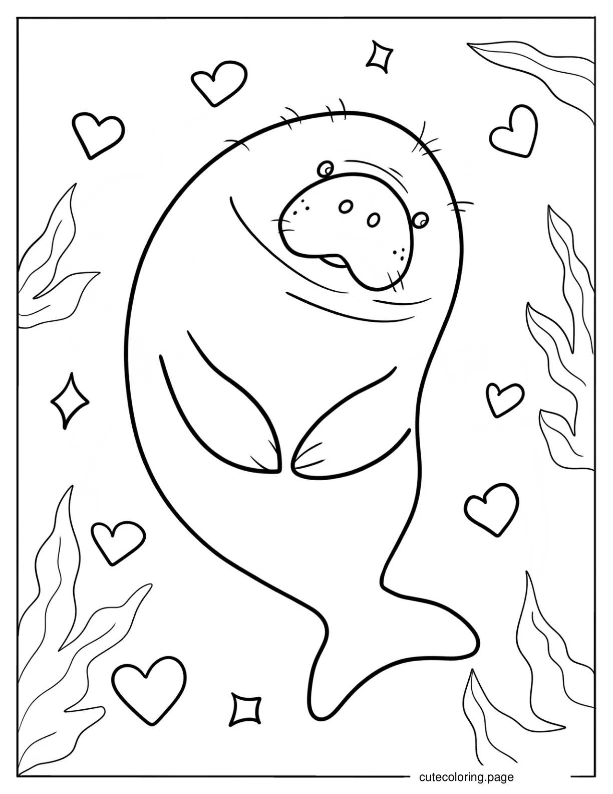 Chubby Little Manatee Coloring Page coloring page