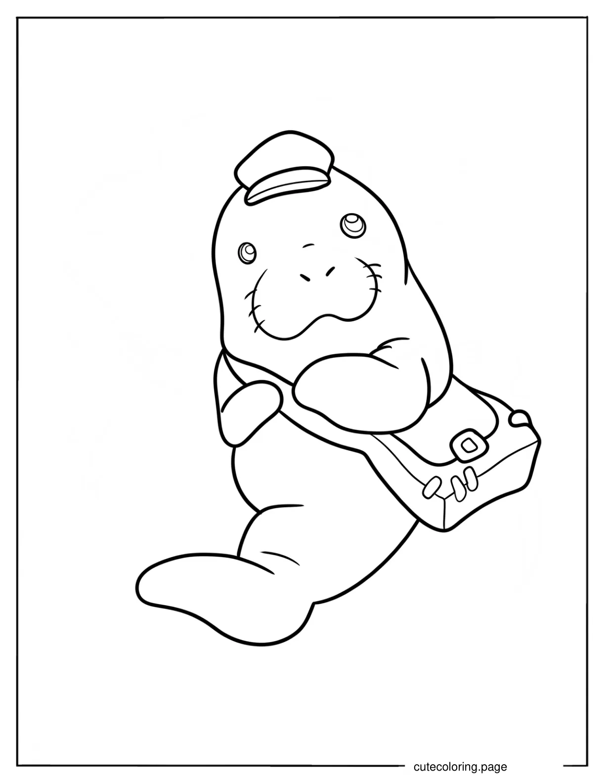 Mailman Manatee Coloring Page For Preschoolers coloring page